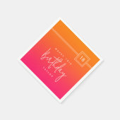 18th Birthday Hot Pink Orange Colorful  スタンダードカクテルナプキン (角)