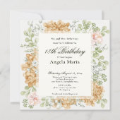 18th Birthday Invitation in Elegant Autumn Colors 招待状 (正面)