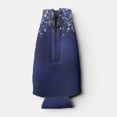 18th birthday navy blue silverグリッター名 ボトルクーラー (裏面)