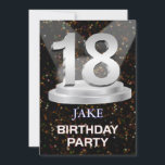 18th Birthday Partyへの招待の追加 招待状<br><div class="desc">18th誕生日パーティーの招待。名前と詳細を追加して、素晴らしい誕生日パーティーの招待状を作成する。その数字は誕生日の年齢を示している。自分のニーズに合わせてカスタマイズできる上品な招待。</div>