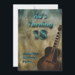 18th Birthday Party招待 – ブラウン/ティール（緑がかった色）/男性 招待状<br><div class="desc">18th誕生日パーティーへの招待彼のギタ10代のーでジャムを愛する特別な人。</div>