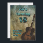 18th Birthday Party招待 – ブラウン/ティール（緑がかった色）/男性 招待状<br><div class="desc">18th誕生日パーティーへの招待彼のギタ10代のーでジャムを愛する特別な人。</div>