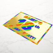18th Birthday Party —おもしろい、レインボースペクトル「18」 箔招待状 (回転した状態)