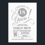 18th Birthday Party – シルバーホワイト 招待状<br><div class="desc">第18回バースデーパーティーフェイクへの招待シルバーとホワイト。応援18年！どのパーソナライズされた年齢にも対応。さらにカスタマイズするもし必要がある場合はメッセージを表示する。</div>