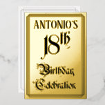 18th Birthday Party – スクリプエレガントト 名前をカスタムする 箔招待状<br><div class="desc">この18誕生祝いフォイル招待発表デザインの正面には、スクリプトスタイル文字の「18誕生祝い」というメッセージが華美載っている。名前も付パーソナライズされたく。背面にはパーソナライズされた、日付、時刻、会場/場所、その他の重要な情報など、イベントに関する詳細が表示される。このような豪華ファンシーで編集可能な招待状は、誰か18歳の誕生日のお祝いに開催される誕生祝い/パーティーにゲストを招待状するために使用されるかもしれない。[～Z0000596]</div>