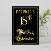 18th Birthday Party – スクリプファンシート&名前をカスタムする 箔招待状 (立ち正面)