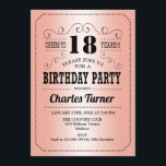 18th Birthday Party -バラ金ゴールド 招待状<br><div class="desc">第18回バースデーパーティーへの招待。レトロエレガントデザインとフェイクバラ金ゴールド箔と黒。どんなカスタマイズ年にも入る事ができる！</div>