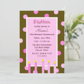 18th Birthday Party Invitation - – ピンクの水玉模様 招待状 (スタンド正面)