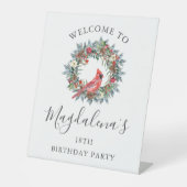 18th Birthday Party Red Cardinal Welcome 台座サイン (正面)