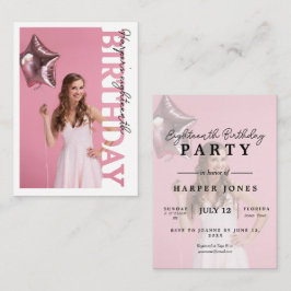 18th Birthday Photo college Party  エンクロージャーカード