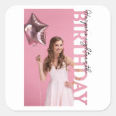 18th Birthday Photo college Party favor スクエアシール (正面)