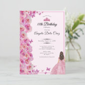 18th birthday Pink Roses and Dress Debut 招待状 (スタンド正面)