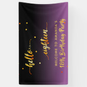 18th birthday purple black hello 18スクリプト名 横断幕 (縦)