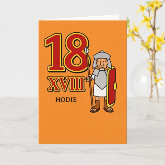 18th Birthday – Roman Numeral XVIII Ancient Rome カード (黄色い花)