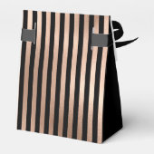 18th Birthday Rose Gold Striped Thank You フェイバーボックス (裏面サイド)