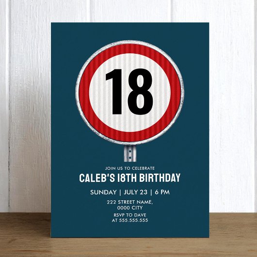 18th Birthday Speed Limit Sign - ANY AGE 招待状