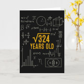18th Birthday Square Root Of 324 Love Math 18 Year カード (黄色い花)