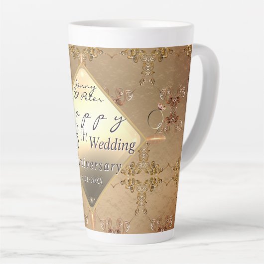 18th Cat's Eye Wedding Anniversary  カフェラテマグ (右アングル)