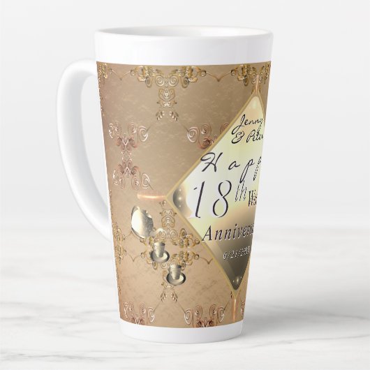 18th Cat's Eye Wedding Anniversary  カフェラテマグ (左アングル)