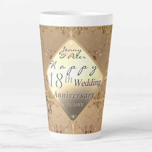 18th Cat's Eye Wedding Anniversary カフェラテマグ (正面)