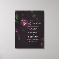 18x24インチMoody Purple開花グランジ結婚へようこそ