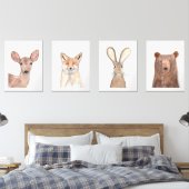 18x24ウッドランドかわいい水彩森林動物 (寝室)