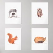 18x24 森林の可愛い水彩の森の動物セット (正面)