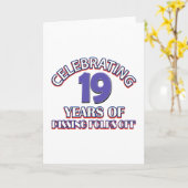 19おもしろい年の誕生日デザイン カード (黄色い花)