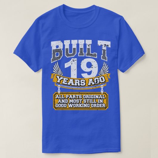 19おもしろい期誕生日シャツヴィンテージ19年 Tシャツ (デザイン正面)