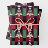 19インチx 29インチAfrocentric Christmasシームレス –  ラッピングペーパーシート (インサイチュ)