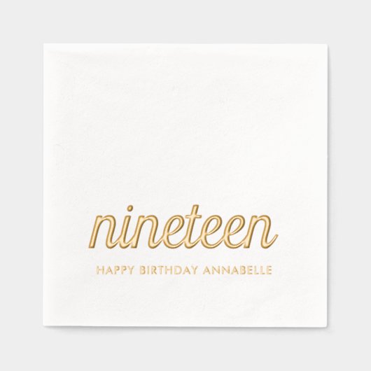 19エレガント誕生日ゴモダンールナプキンス 箔ナプキン (正面)