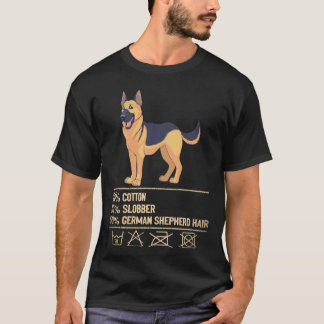 19コットンのよだれかけ ジャーマンシェパード ジャーマンシェパードの毛 Tシャツ