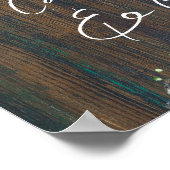 19テーブルウッド素朴ジプソフィラの写真シート ポスター (角)