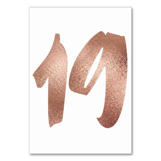 19テーブル番号白色メタリックピンクローズ金ゴールド テーブルナンバー (正面)