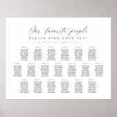 19テーブル私たちお気に入りのの人の座席図プラン ポスター (正面)