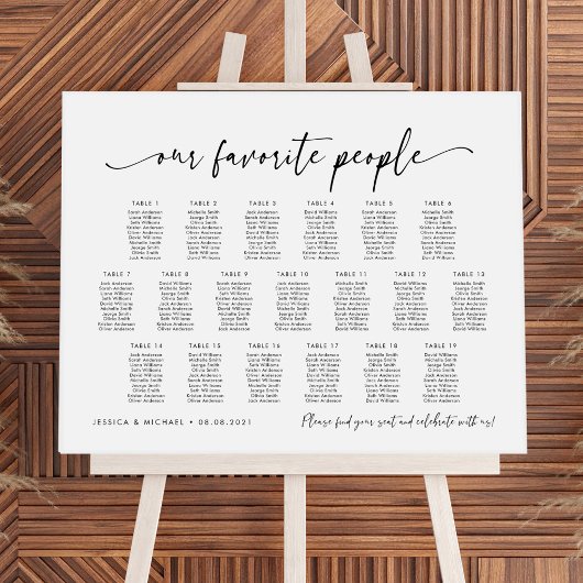 19テーブル私たちお気に入りのの人の座席図プラン ポスター