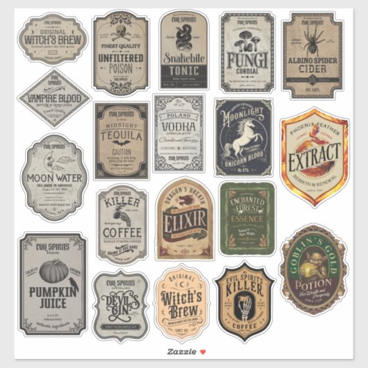 19ハロウィーンステッカーラベルのバラエティーバンドル シール (シート)