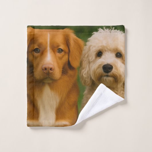 19フォトコラージュパーソナライズされたカスタム バスタオルセット (ウォッシュタオル)