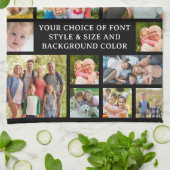 19フォトモダンコラージュパーソナライズされたカスタムカラー キッチンタオル (折り畳み)