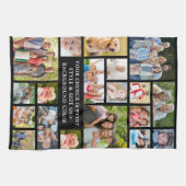 19フォトモダンコラージュパーソナライズされたカスタムカラー キッチンタオル (横)