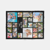 19フォトモダンコラージュパーソナライズされたカスタムカラー フリースブランケット (正面(横))