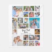 19フォトモダンコラージュ白パーソナライズされた色 フリースブランケット (正面)