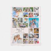 19モダンパーソナライズされたフォトコラージュPink Gray フリースブランケット (正面)