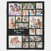 19モダンパーソナライズされた枚の写真のコラージュ フリースブランケット (正面)