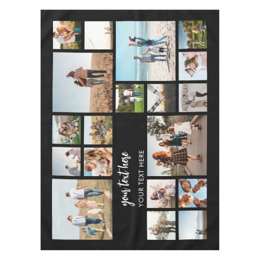 19モダンパーソナライズされた枚コラージュ テーブルクロス (正面)