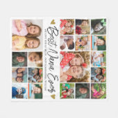 19モダンフォトコラージュ最高のナナ フリースブランケット (正面(横))