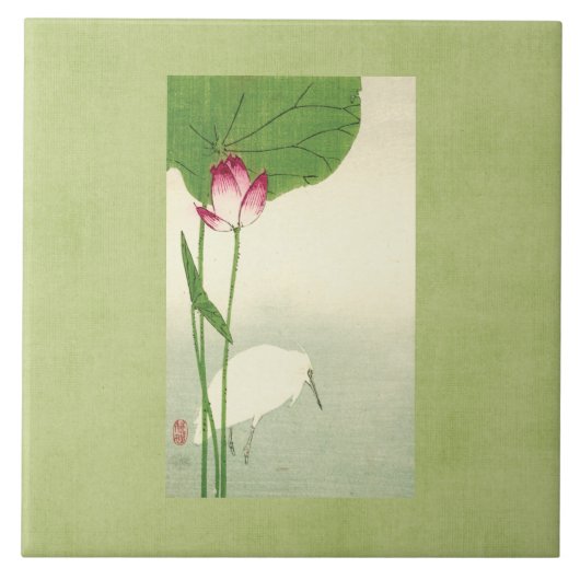 19世紀で日本のな鳥 タイル (正面)