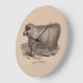 19世紀なプリントの当歳のCotswoldのヒツジ ラージ壁時計 (傾斜)
