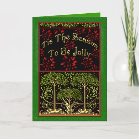 19世紀な博物学者の刺激を受けたなクリスマス シーズンカード (正面)