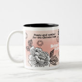 19世紀な日本人のデザインか翻訳のシャクヤク ツートーンマグカップ (左)